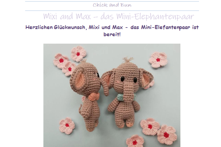 chickandbun crochet mini elephant amigurumi